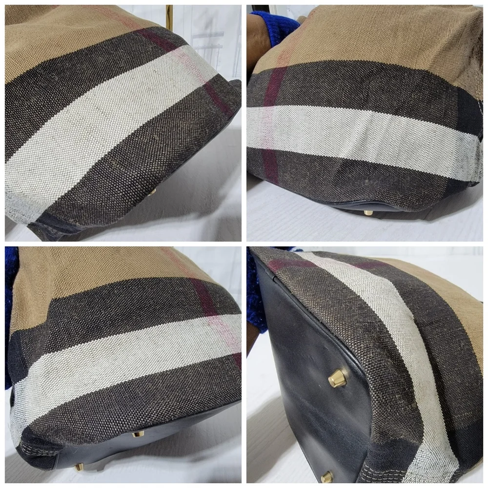 Authentic BURBERRY Ashby Hobo SaddleCanvas Mega Check - Picture 11 of 12